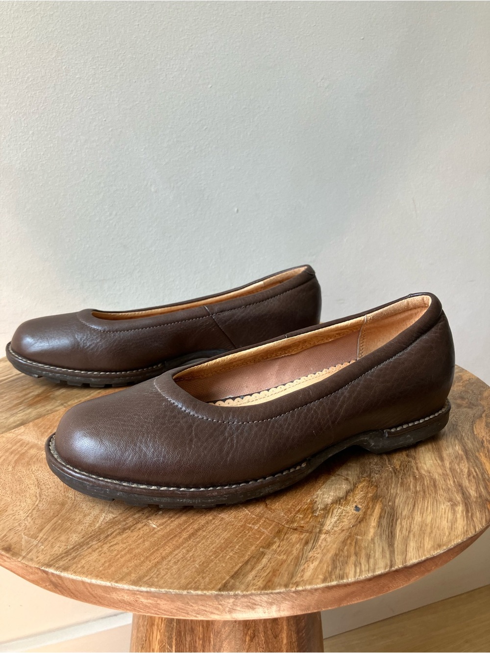 Land’s End | Leather Chunky Slip On Lug Sole Ballet Flats